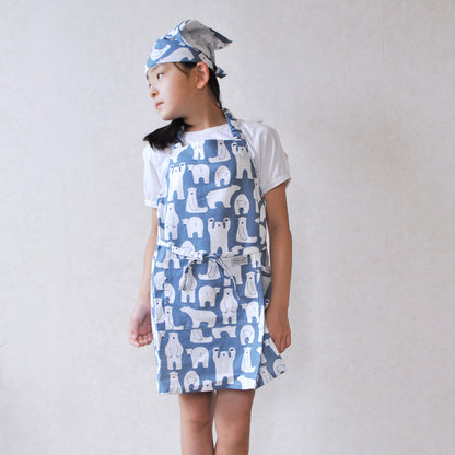 アビチュアル バンダナ・巾着付きキッズエプロンセット Mサイズ（100～130cm） コニー ピンク【2024AW新作】